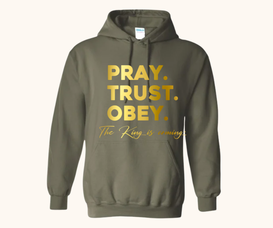 “Pray. Trust. Obey.” Hoodie — The King Is Coming