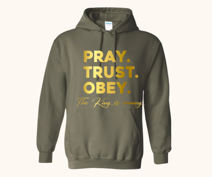 “Pray. Trust. Obey.” Hoodie — The King Is Coming