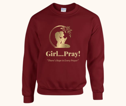 Girl… Pray! Sweatshirt – Gold Vinyl Signature Logo