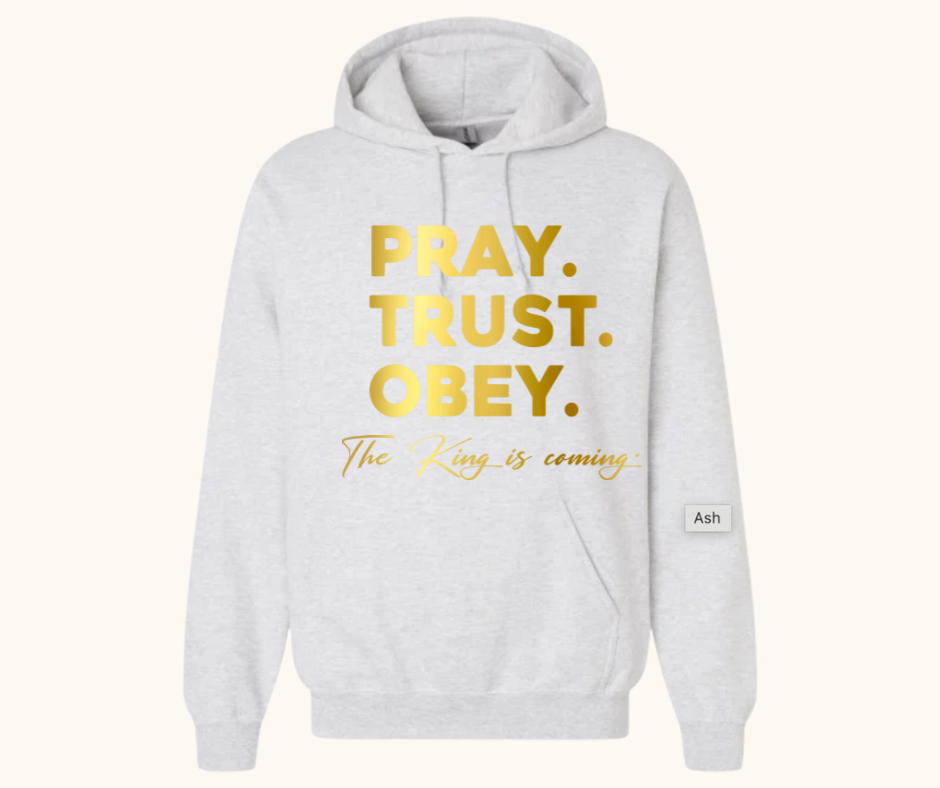 “Pray. Trust. Obey.” Hoodie — The King Is Coming
