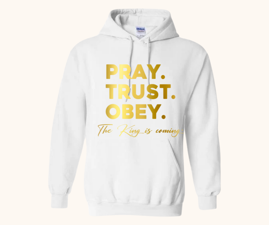 “Pray. Trust. Obey.” Hoodie — The King Is Coming