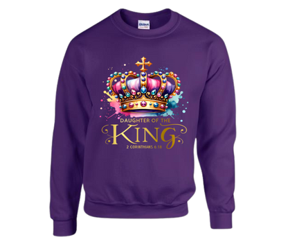 “Daughter of the King” Crown Sweatshirt — 2 Corinthians 6:18 (Copy)
