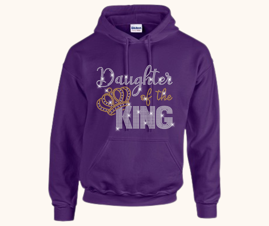 “Daughter of the King” Rhinestone Hoodie