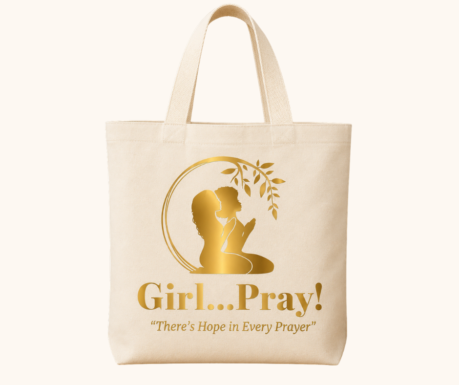 Girl… Pray! Tote – Gold Foil Signature Logo