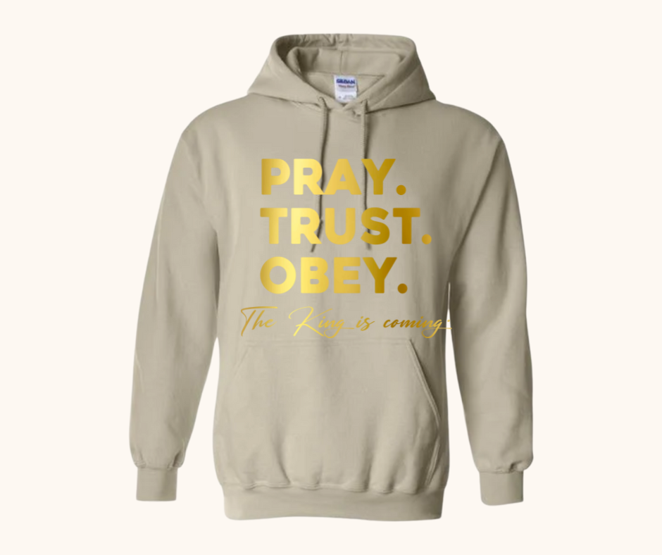 “Pray. Trust. Obey.” Hoodie — The King Is Coming