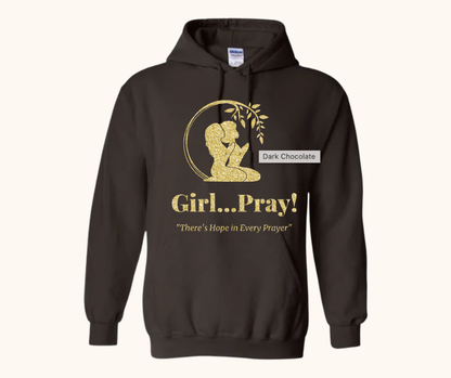 “Girl… Pray!” Signature Gold Glitter Logo Hoodie