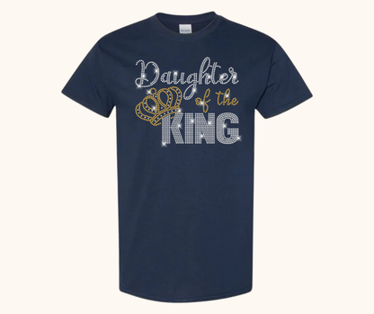 Daughter of the King Tee – Crystal & Gold Luxe Rhinestones