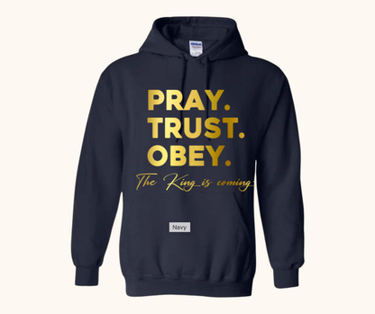 “Pray. Trust. Obey.” Hoodie — The King Is Coming