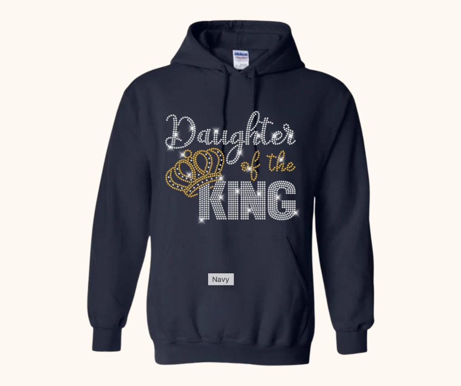 “Daughter of the King” Rhinestone Hoodie