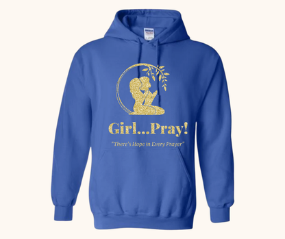 “Girl… Pray!” Signature Gold Glitter Logo Hoodie