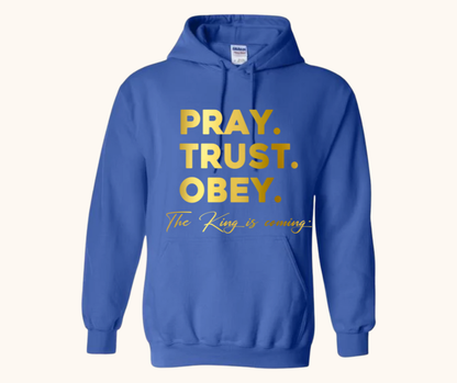 “Pray. Trust. Obey.” Hoodie — The King Is Coming