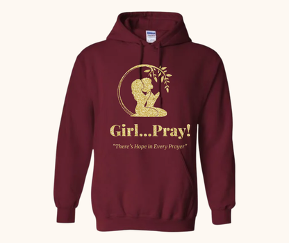 “Girl… Pray!” Signature Gold Glitter Logo Hoodie