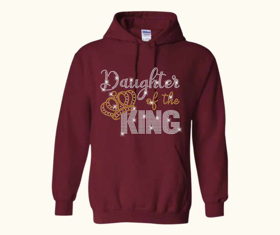 “Daughter of the King” Rhinestone Hoodie