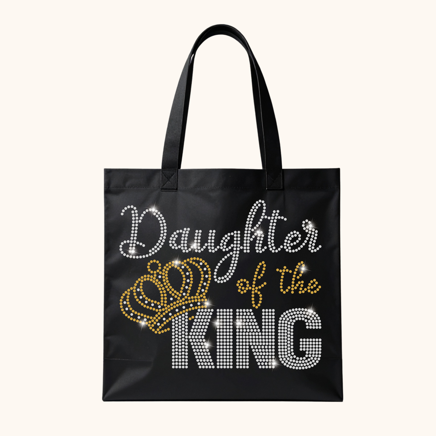 Daughter of the King Tote – Crystal & Gold Luxe Rhinestones