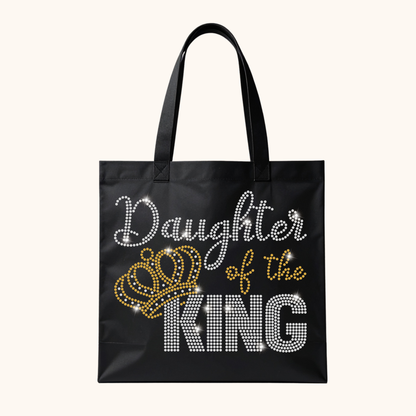 Daughter of the King Tote – Crystal & Gold Luxe Rhinestones