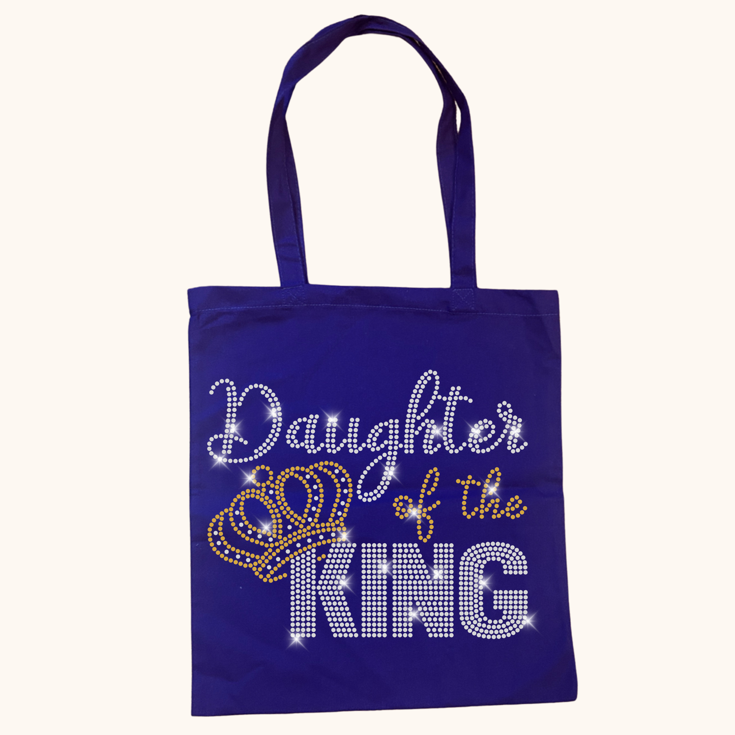 Daughter of the King Tote – Crystal & Gold Luxe Rhinestones