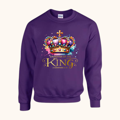 “Daughter of the King” Crown Sweatshirt — 2 Corinthians 6:18 (Copy)