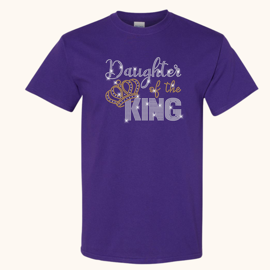Daughter of the King Tee – Crystal & Gold Luxe Rhinestones